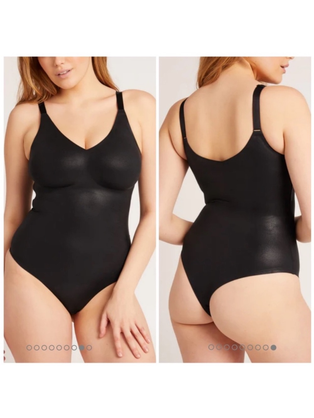 Knix • Papaya Box Thong Bodysuit Shaper Faux Leather ⭐️5FOR$25⭐️